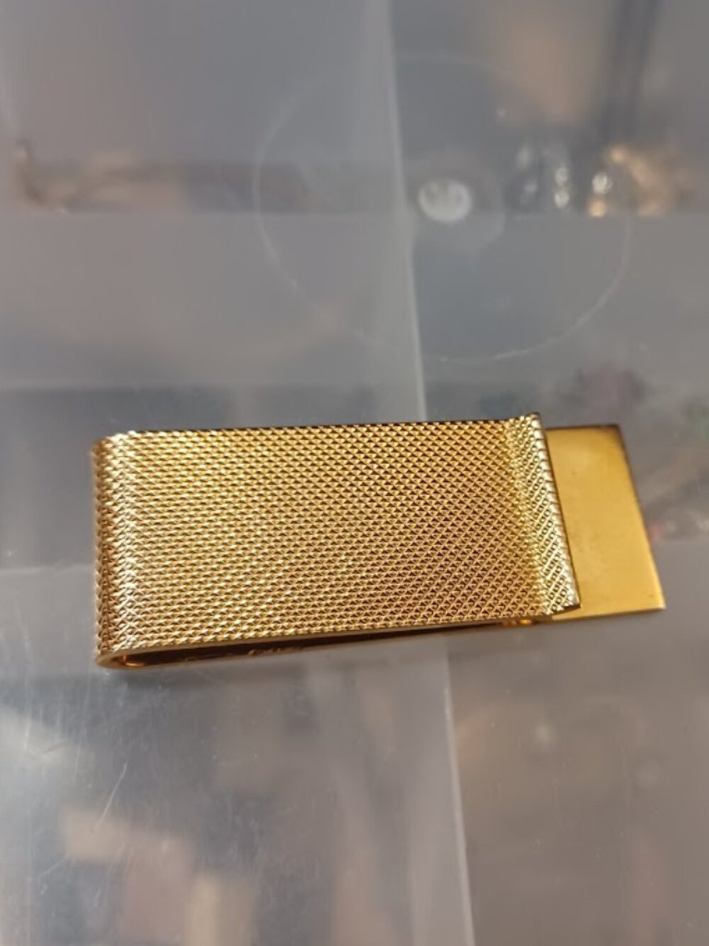 Men's Gold Plated Money Clip with Laser Cut Textured Design